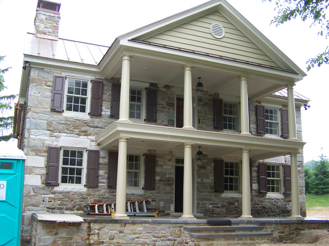 Front Portico with New Shutters and Windows